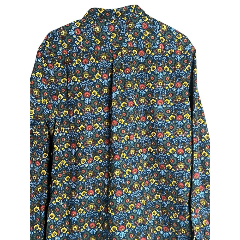 Porter & Ash Adult X Large Navy Floral Button Up Long Sleeve Beach Spring - Picture 10 of 11